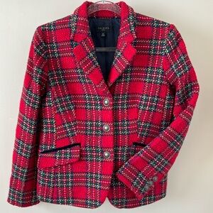Talbots Christmas Plaid Blazer. Beautiful styling and colors. Worn ONCE!!